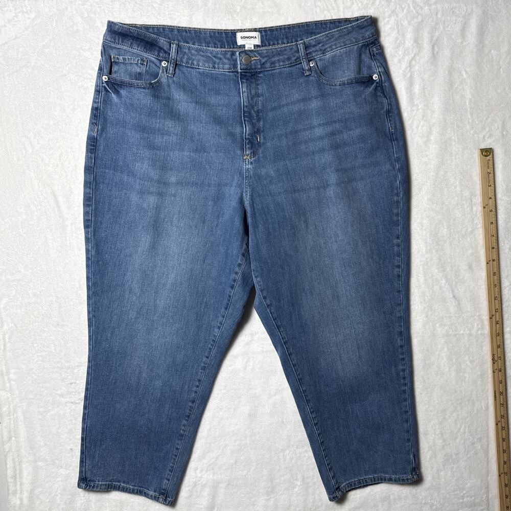 Sonoma Jeans Women Size 20W 5 Pocket 25” Inseam Denim Crop Pants